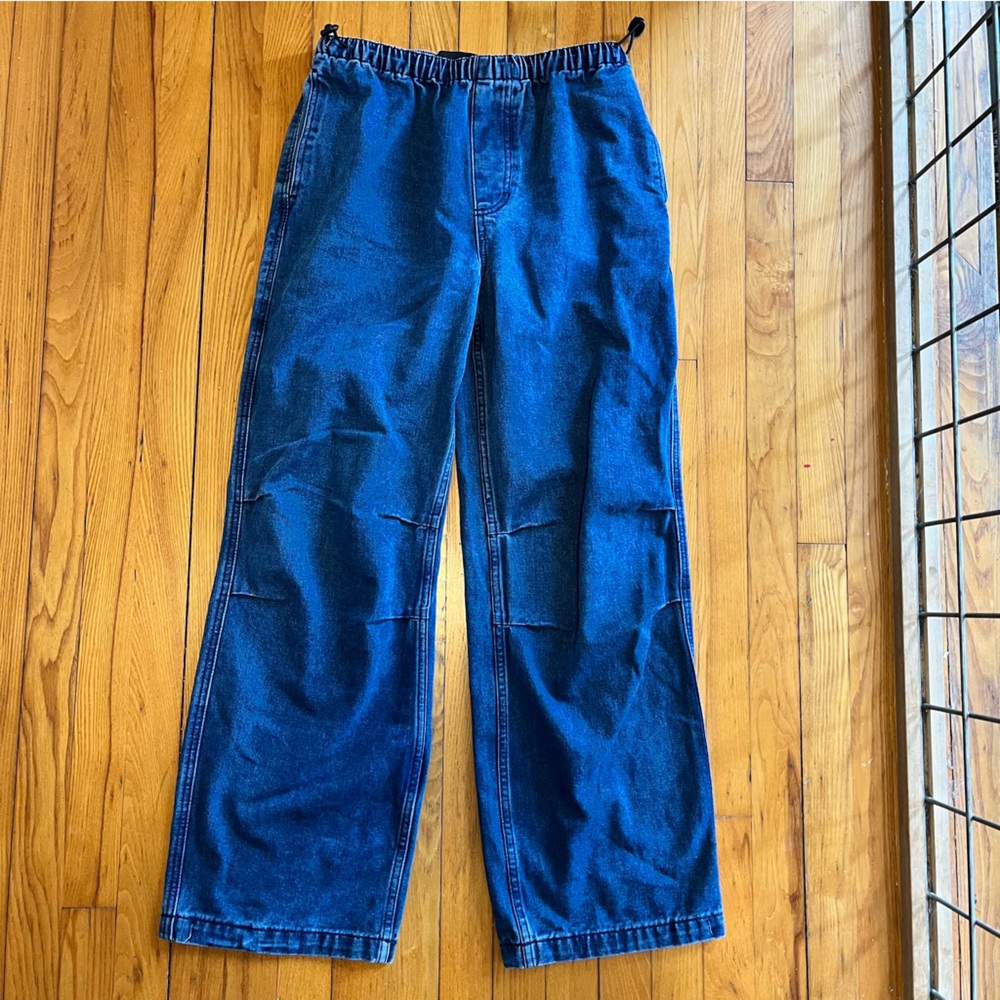 refuge Dark Blue Wide Leg Jeans